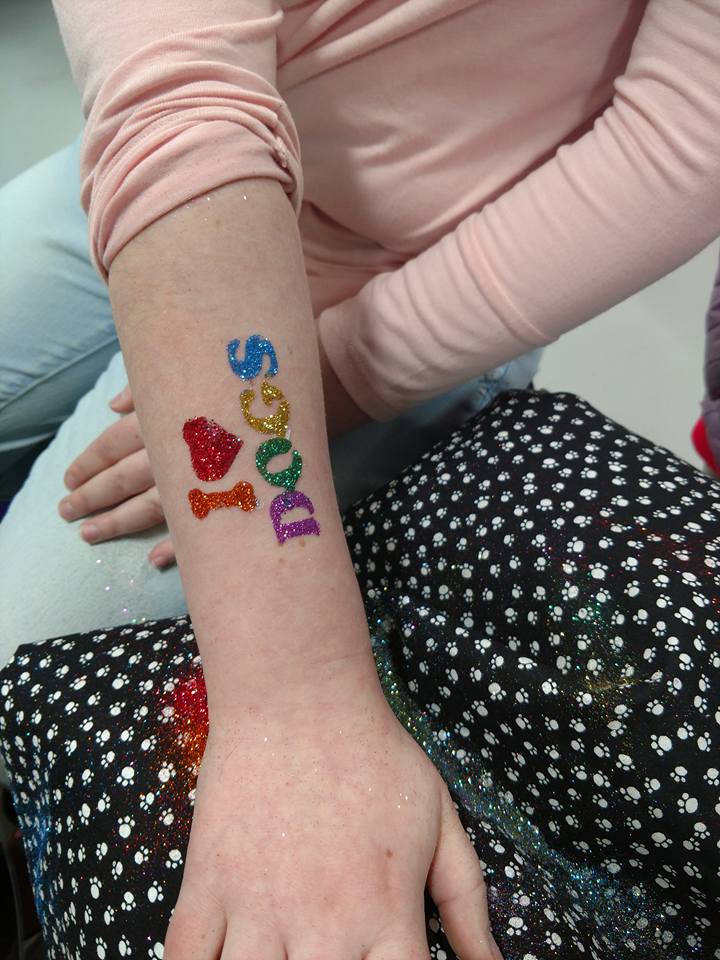  I love dogs glitter tattoo 